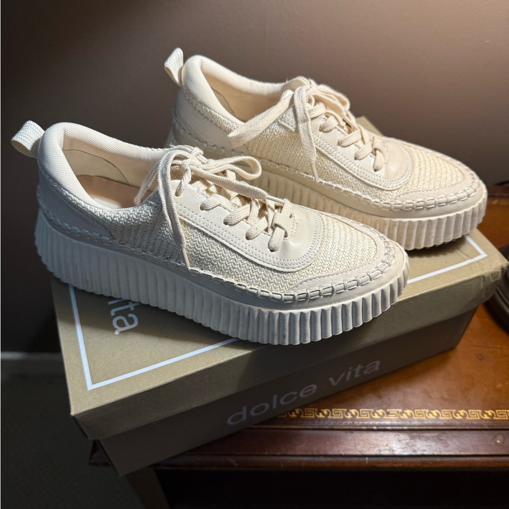 Dolce Vita Ivory Platform Sneakers